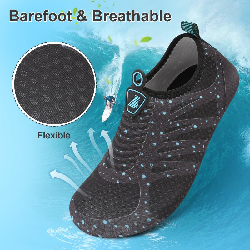 BARERUN Women's Men's Quick Drying Aqua Water Shoes Blue 6.5-7.5 M US Women - Image 3